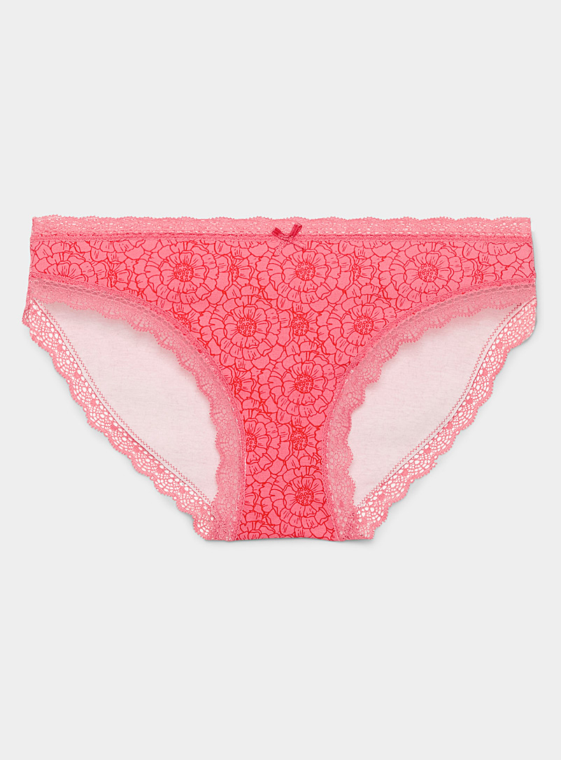 Miiyu Coral Colourful organic-cotton bikini panty for women