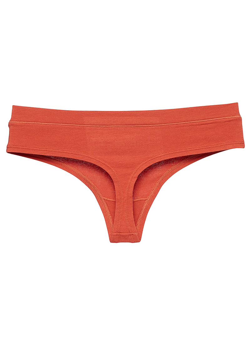 Miiyu Orange-red Modal organic cotton thong for women