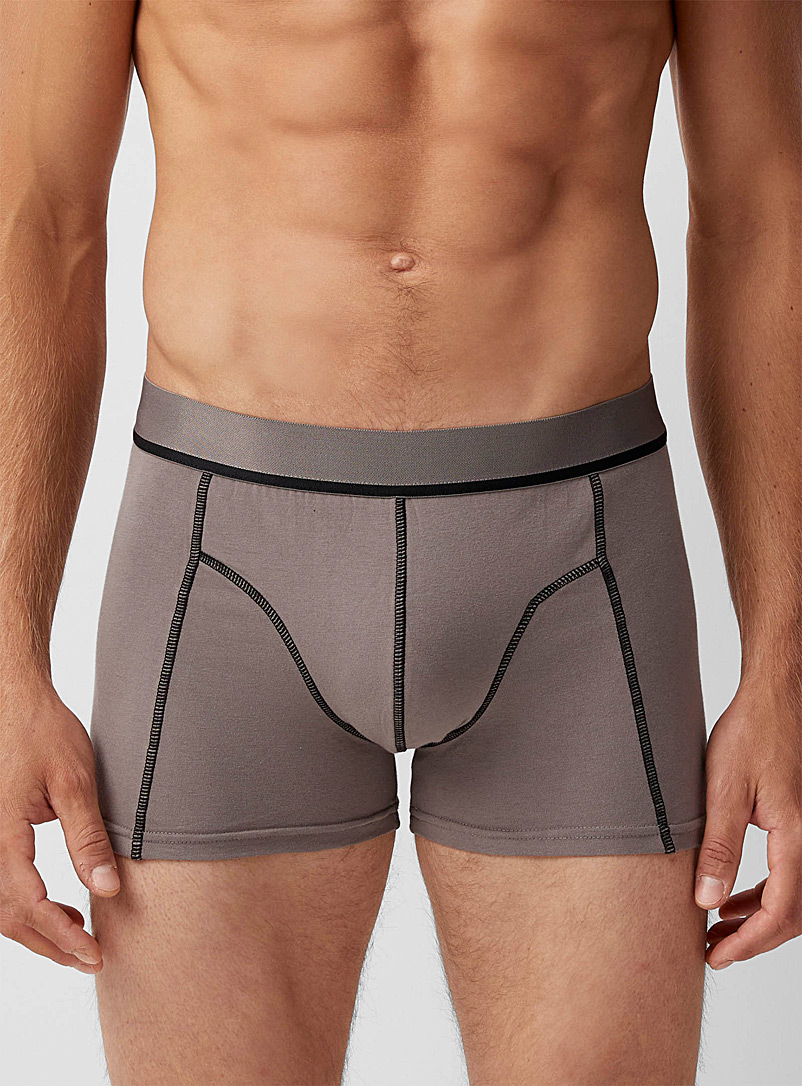 Le 31 Charcoal Contrasting topstitch trunk for men