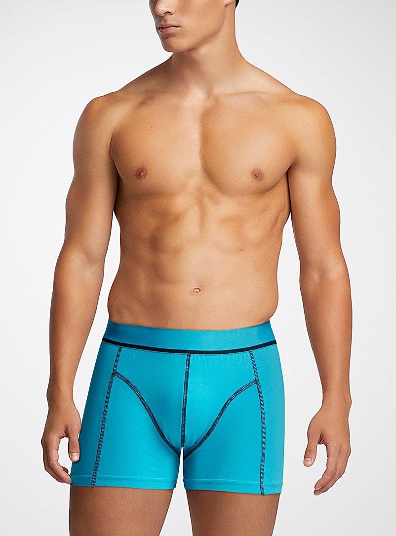 Le 31 Baby Blue Contrasting topstitch trunk for men