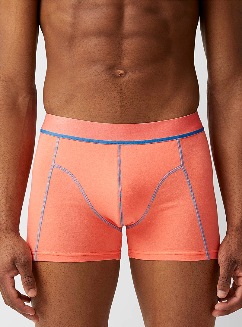 Le 31 Coral Contrasting topstitch trunk for men
