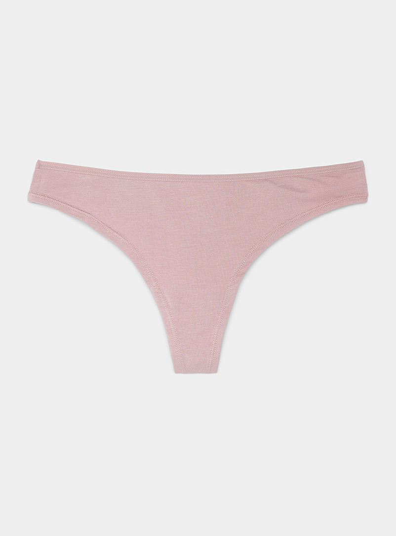 Miiyu Dusky Pink Lace openwork thong for women