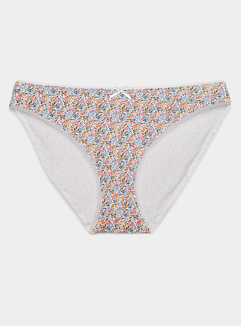 Miiyu Patterned White Eco-friendly colourful bikini panty for women