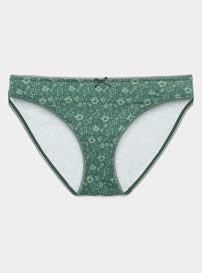 Miiyu Patterned Green Eco-friendly colourful bikini panty for women