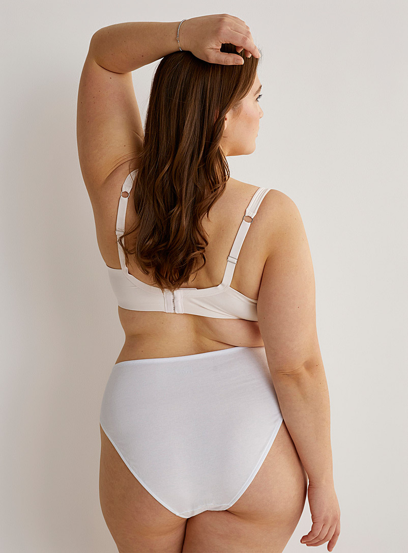 Miiyu White Organic cotton and modal essential bikini panty Plus size for women