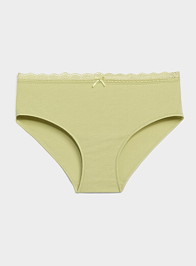 Lace-waist bikini panty Organic cotton