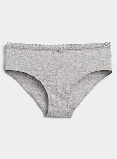 Lace-waist bikini panty Organic cotton