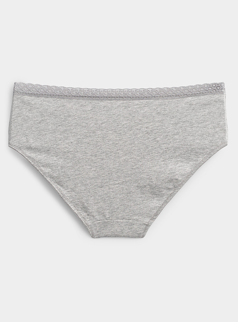 Miiyu: Le bikini taille dentelle Coton biologique Blanc pour femme