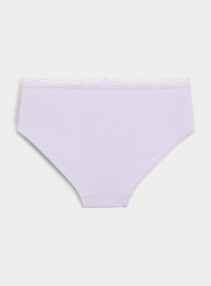 Miiyu: Le bikini taille dentelle Coton biologique Blanc pour femme