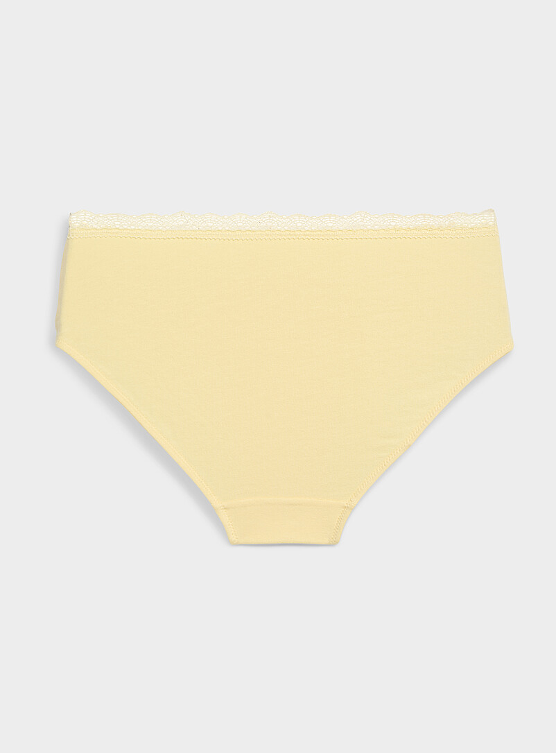 Miiyu Green  Lace-waist bikini panty Organic cotton for women
