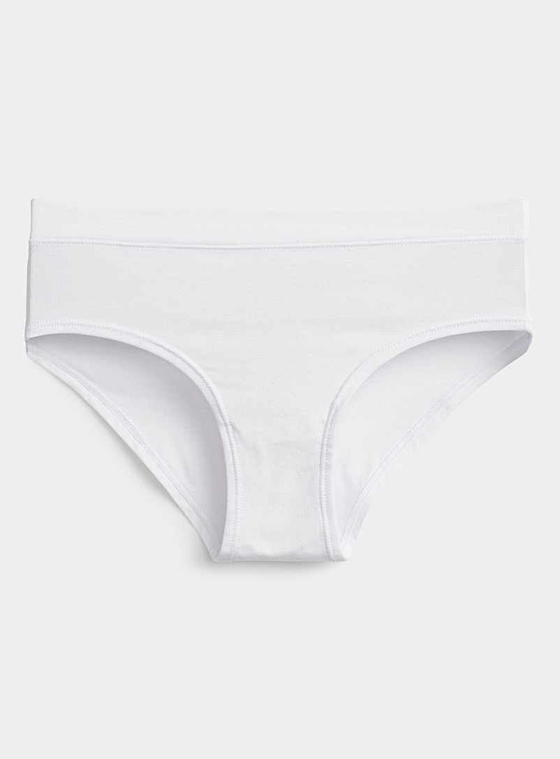 Luxury Cotton Hipster Panties in White