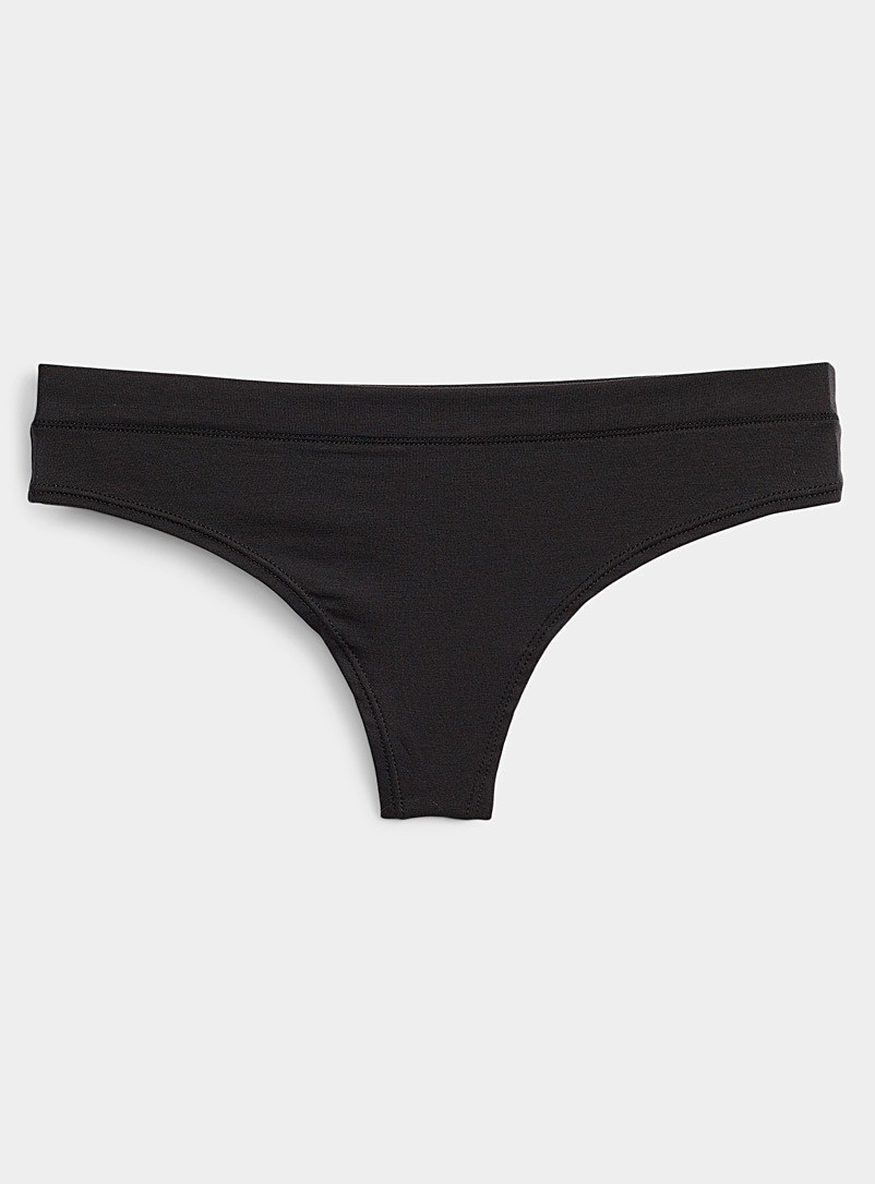 Thong - Grey Marl  Sustainable TENCEL™ Lace Underwear – Stripe