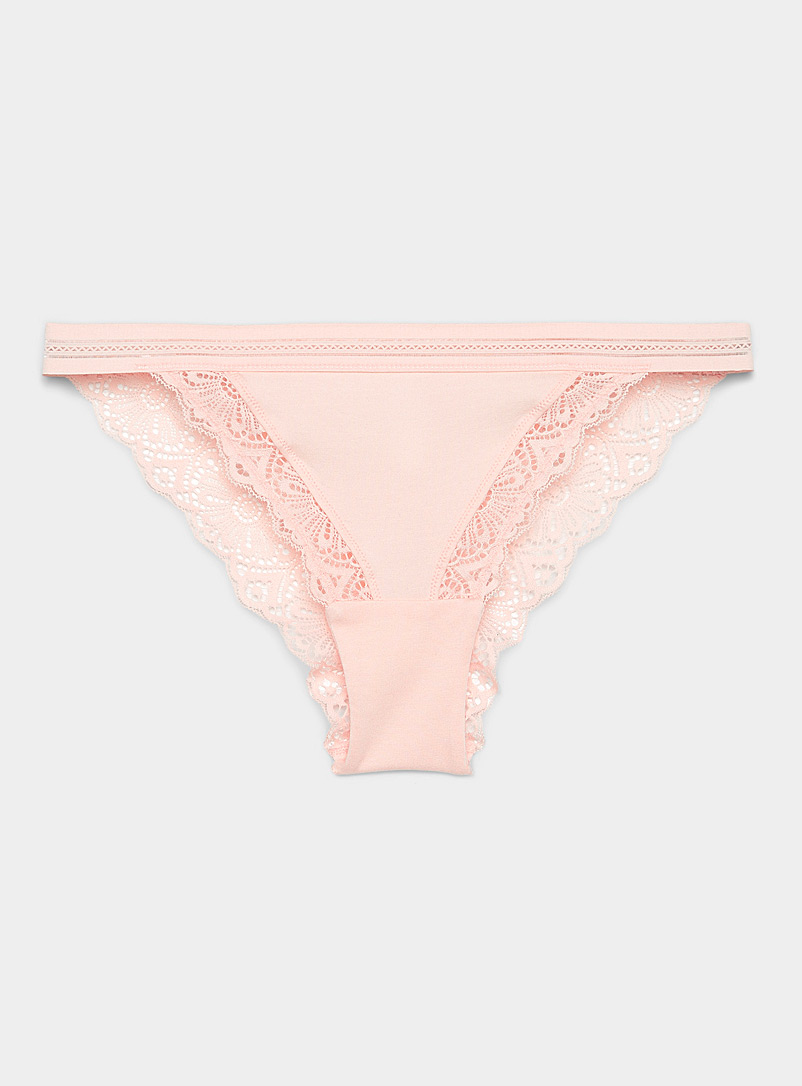 Miiyu Dusky Pink Daisy lace Brazilian panty for women