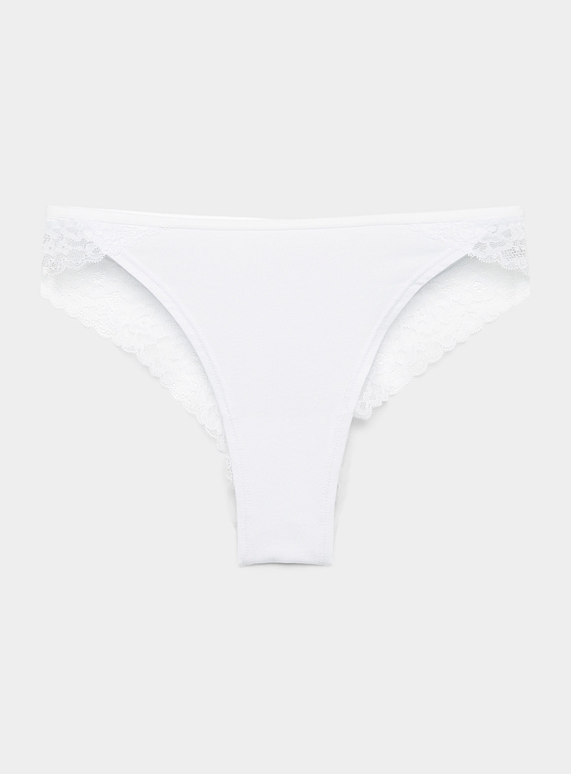 Organic Cotton Bikini Panties, Lace Back, Sexy Underwear, Women's