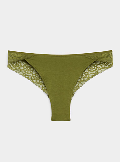 Cotton Brazilian Panties with Gingerbread Patch 