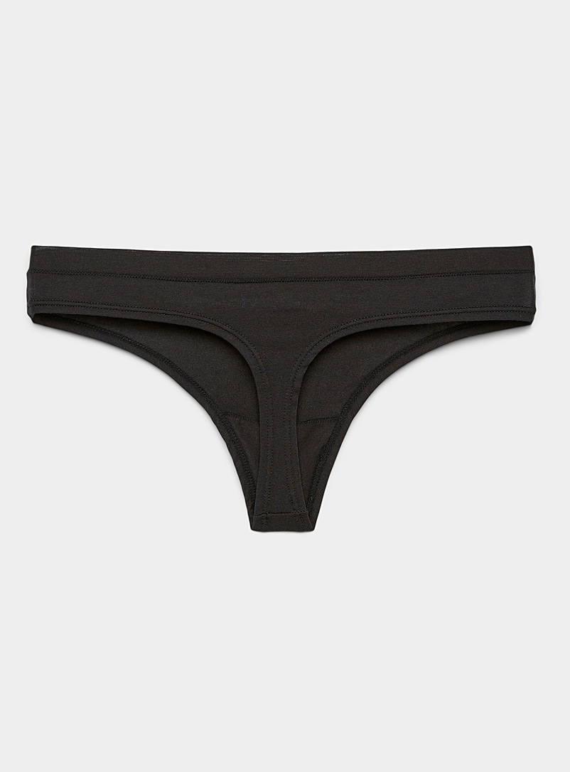 Miiyu: Le tanga essentiel uni Coton biologique et modal TENCEL<sup><small>MC</small></sup> Gris pour femme