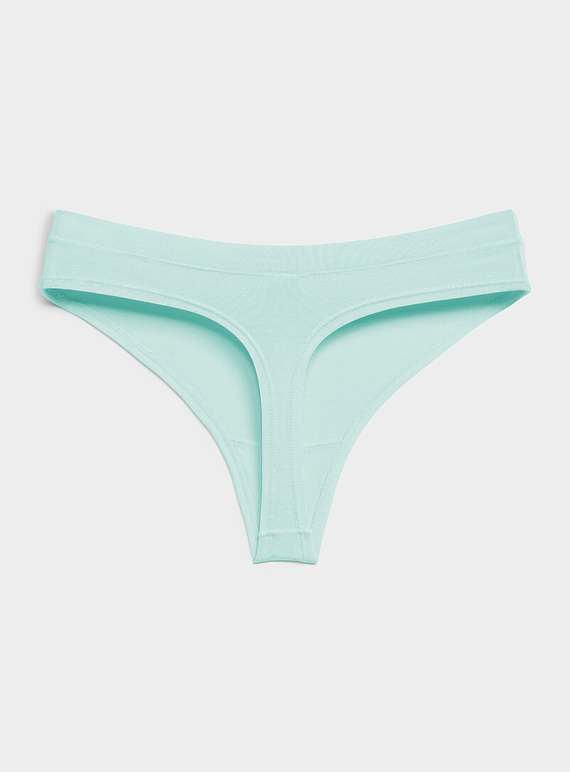 Miiyu: Le tanga essentiel uni Coton biologique et modal TENCEL<sup><small>MC</small></sup> Aqua pour femme