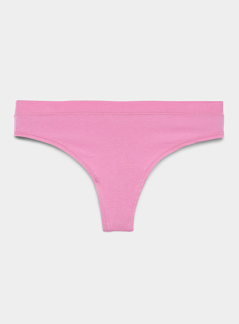 Miiyu Pink Modal-organic cotton thong for women