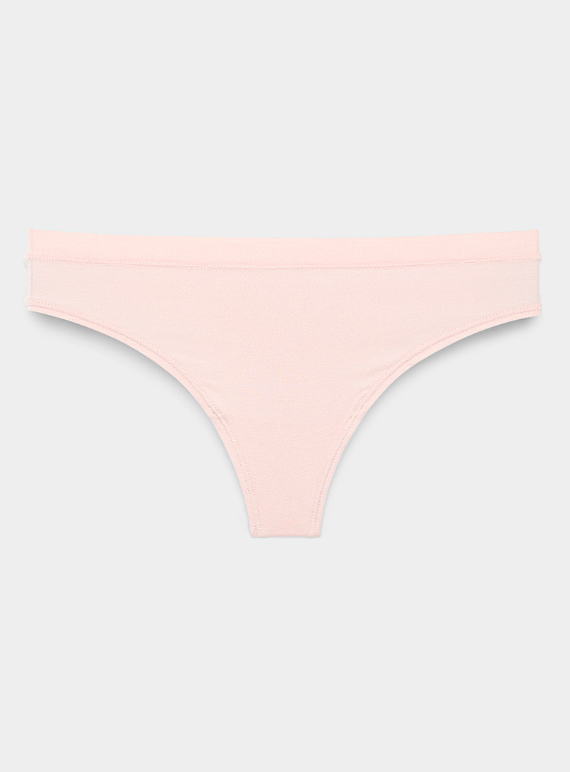 Miiyu Dusky Pink Modal-organic cotton thong for women