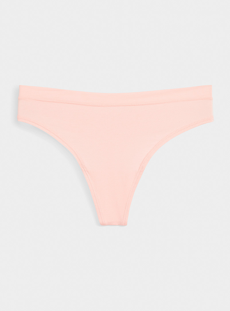 Miiyu Peach Pink Modal-organic cotton thong for women