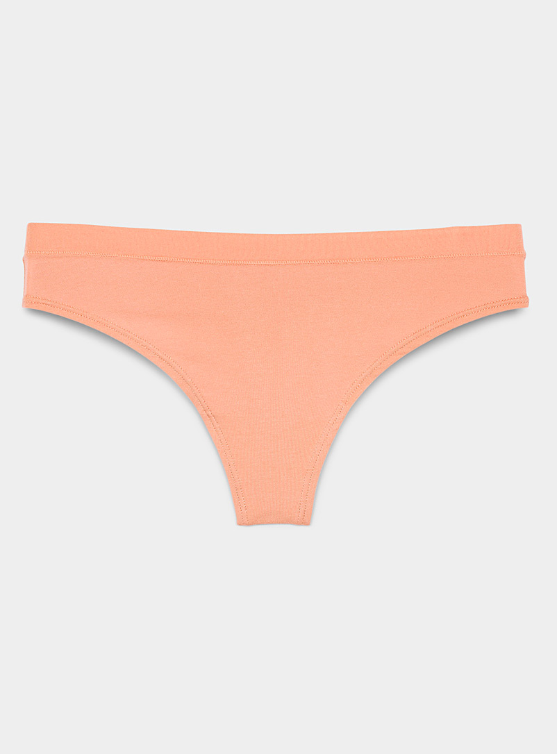 Miiyu Light Orange Modal-organic cotton thong for women