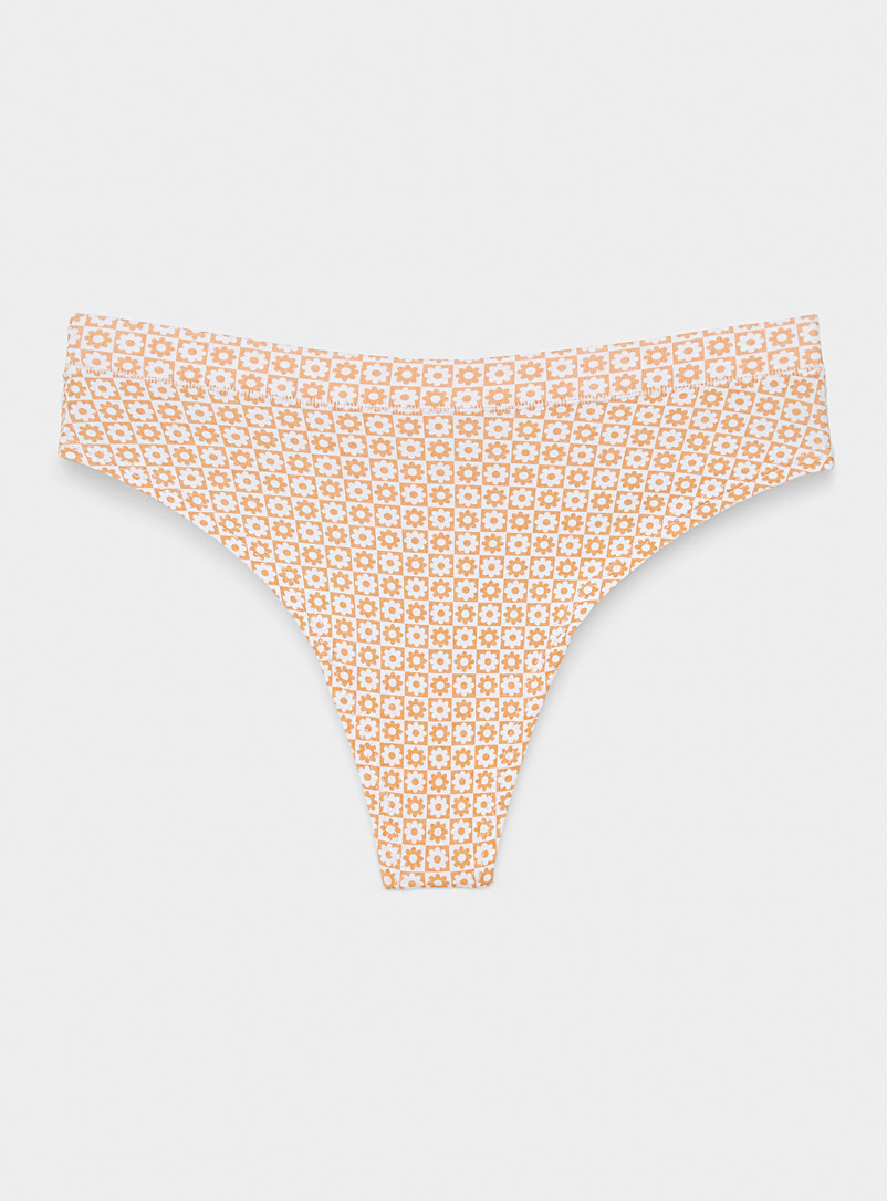 Miiyu Patterned Orange Modal-organic cotton thong for women