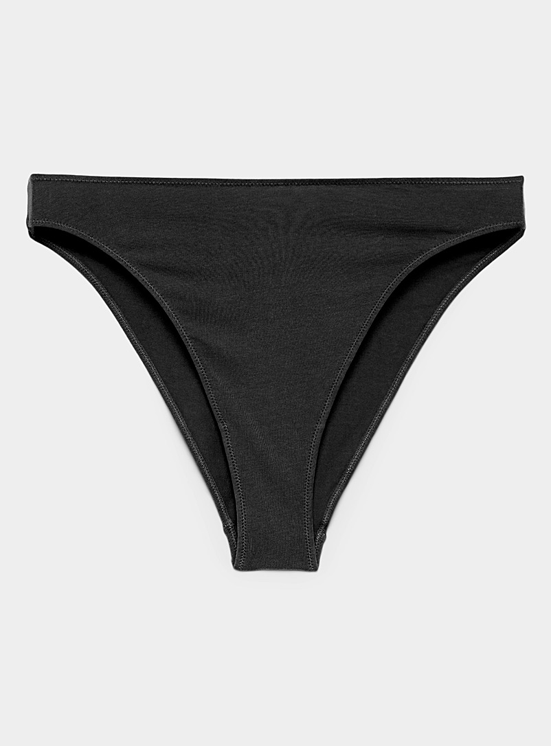 Miiyu: Le bikini échancré coton bio Noir pour femme
