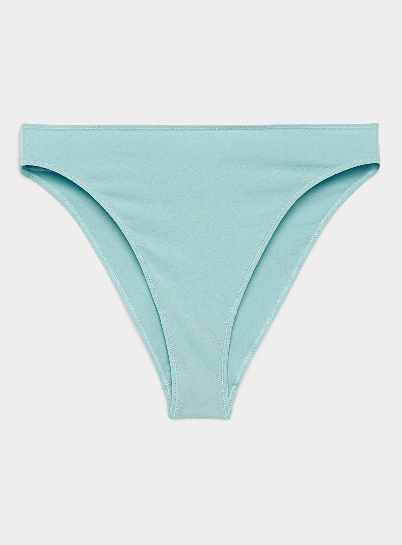 Miiyu Blue Organic cotton high-cut bikini panty for women