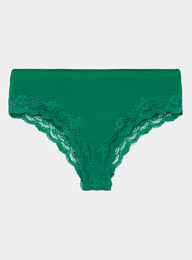 Lace trim cotton Brazilian panty, Miiyu, Shop Brazilian Panties Online