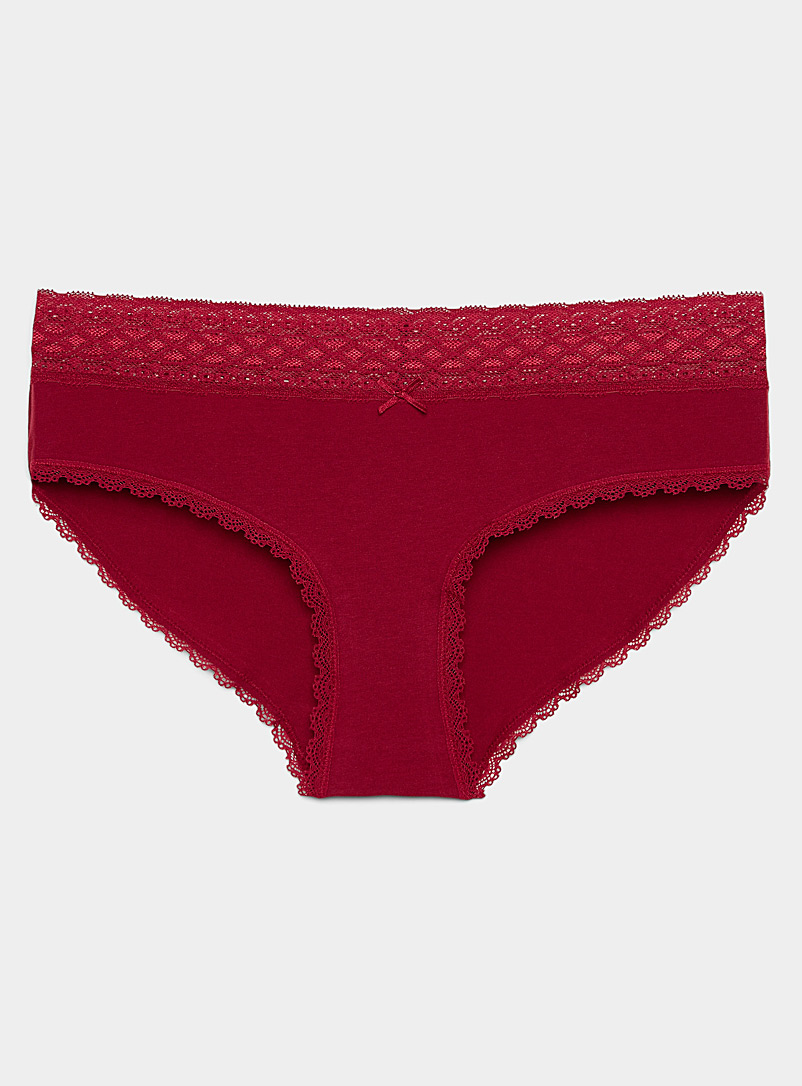 Miiyu Ruby Red Colourful organic cotton hipster for women