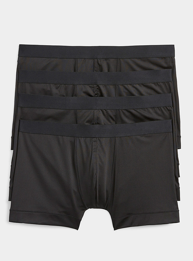 Le 31 Black Solid eco-friendly trunks 4-pack for men