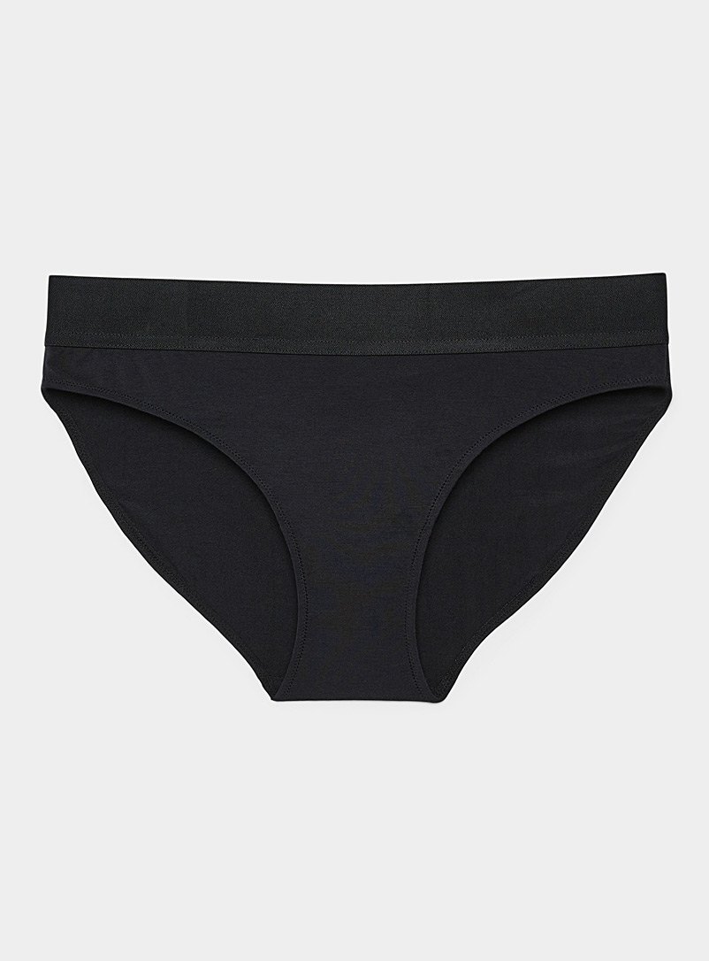 Miiyu Black Elastic band modal bikini panty for women