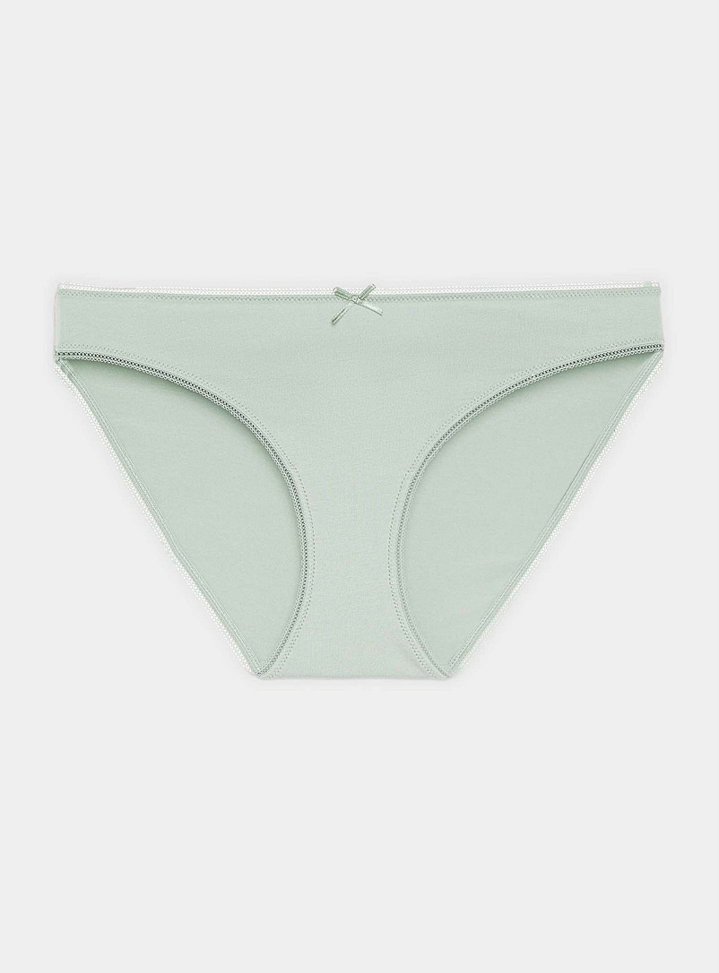 Miiyu: Le bikini coloré coton et modal Vert pâle pour femme