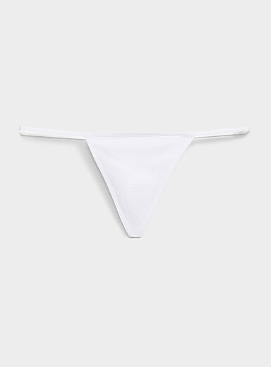 Miiyu: Le tanga ficelle minimaliste Coton biologique et modal TENCEL<sup><small>MC</small></sup> Blanc pour femme