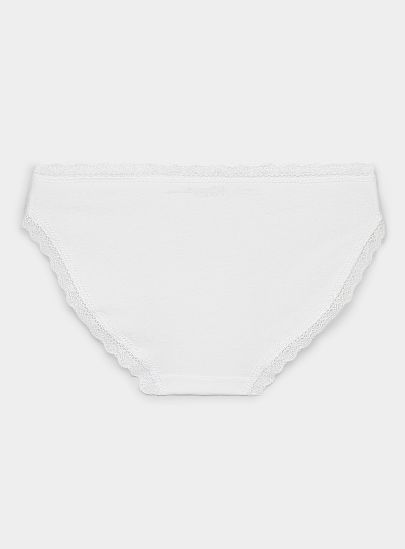 Miiyu: Le bikini bordures festons Coton biologique Blanc pour femme