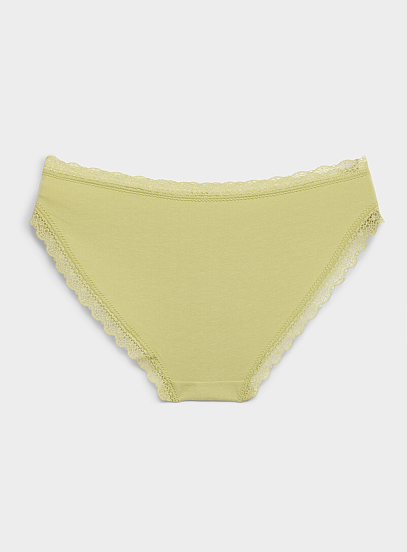 Miiyu: Le bikini bordures festons Coton biologique Blanc pour femme