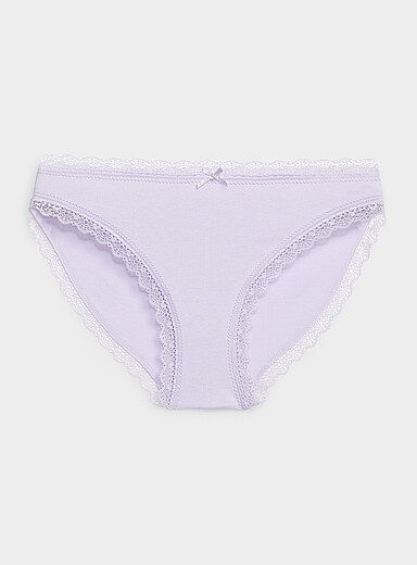 Miiyu Lilac Scalloped edge bikini panty Organic cotton for women