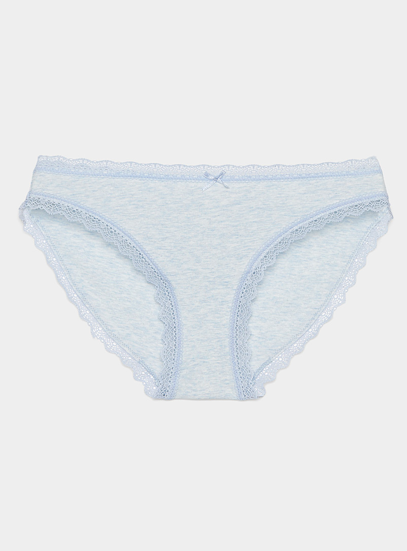 Miiyu Baby Blue Scalloped lace edging bikini panty for women