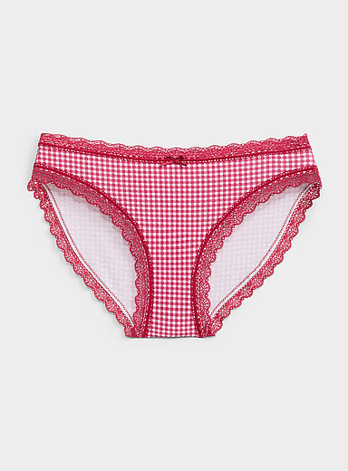 Scalloped lace-trim bikini panty Organic cotton