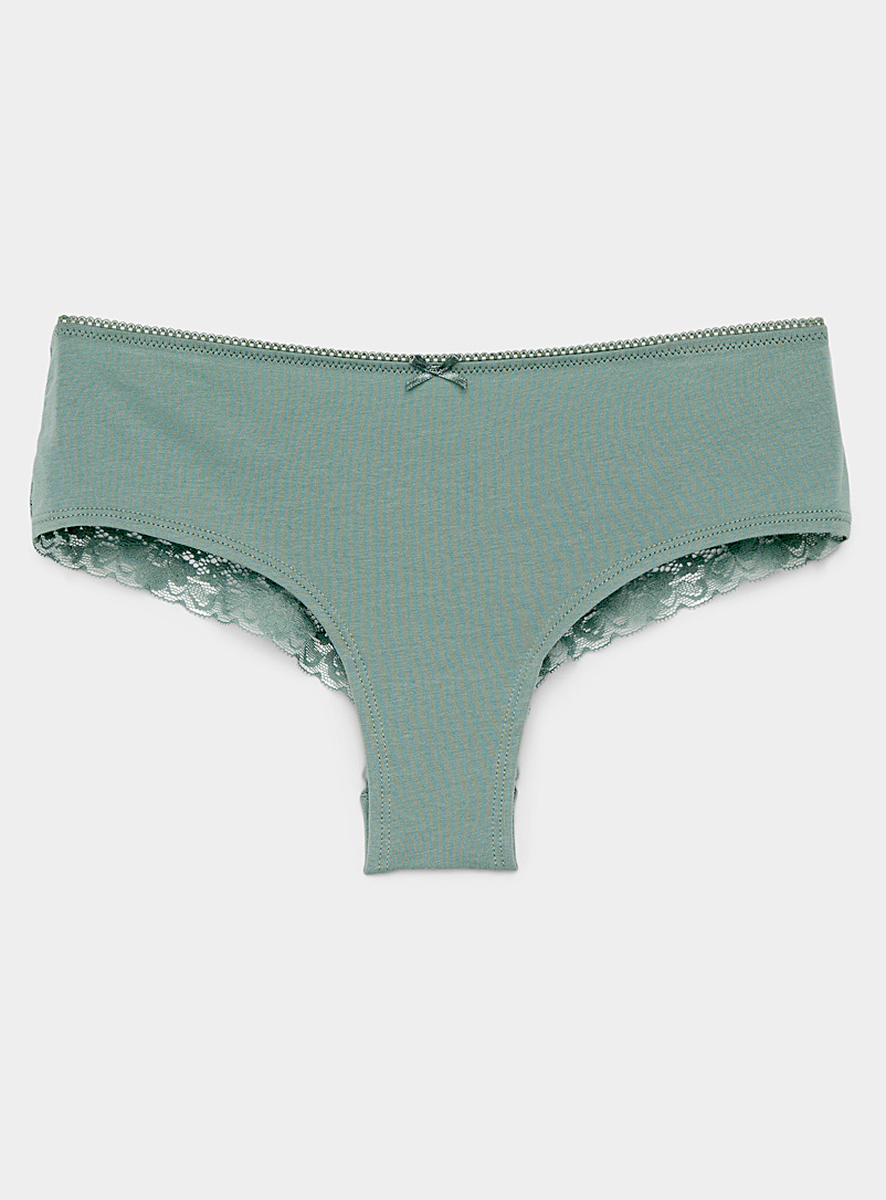 Lace band oraganic cotton Brazilian panty