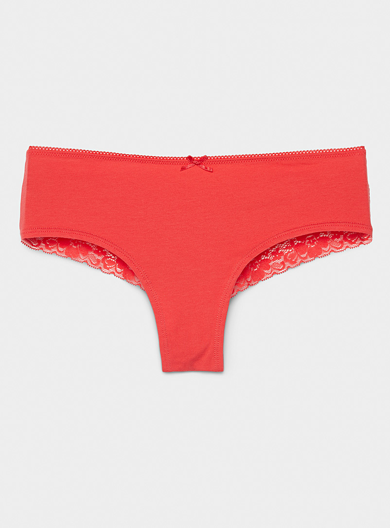 Red lace Brazilian panty, Women's panties