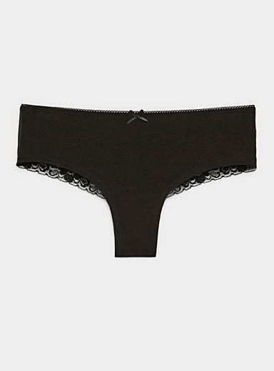 Buy Cotton On Body Organic Cotton Lace Brasiliano Brief in Black Pointelle  2024 Online