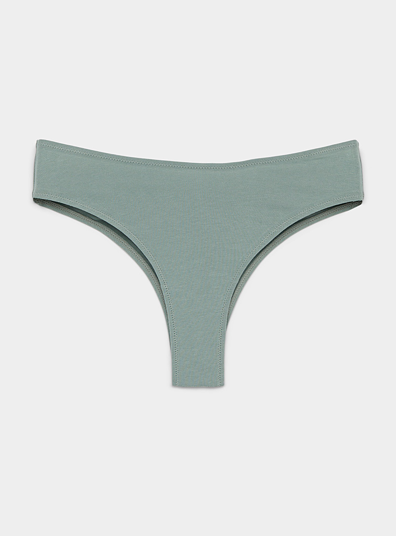 Miiyu Green  High-cut organic cotton Brazilian panty for women