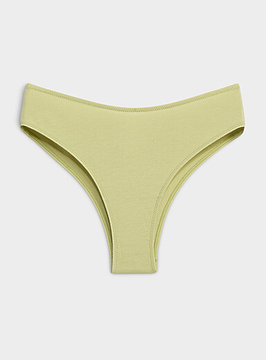 Solid high-cut cheeky panty Organic cotton