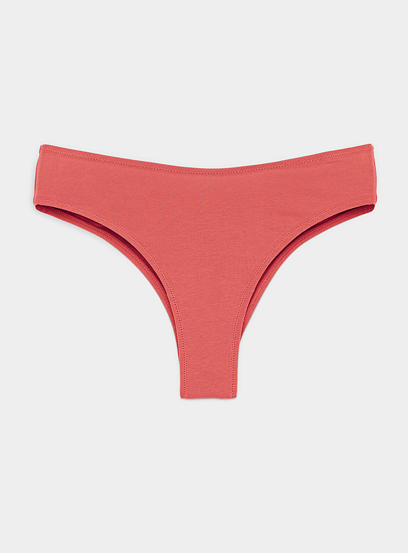Miiyu Light Red High-cut organic cotton Brazilian panty for women