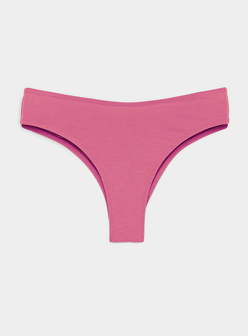 Miiyu Pink High-cut organic cotton Brazilian panty for women