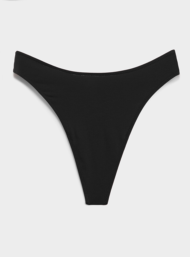 Miiyu: Le tanga &eacute;chancr&eacute; essentiel Coton biologique Gris pour femme
