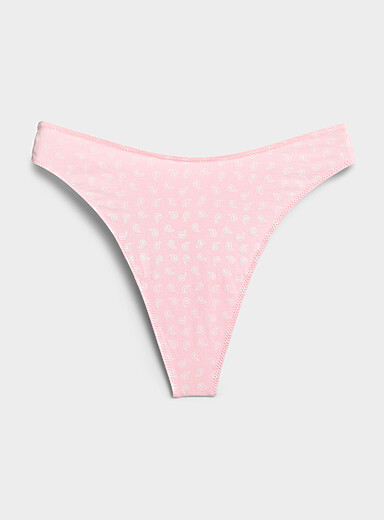 Miiyu Patterned Pink High-cut essential thong Organic cotton for women