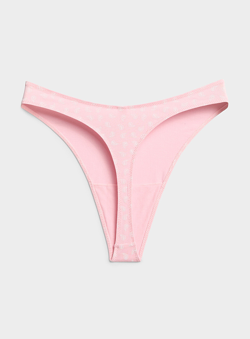 Miiyu Grey High-cut essential thong Organic cotton for women