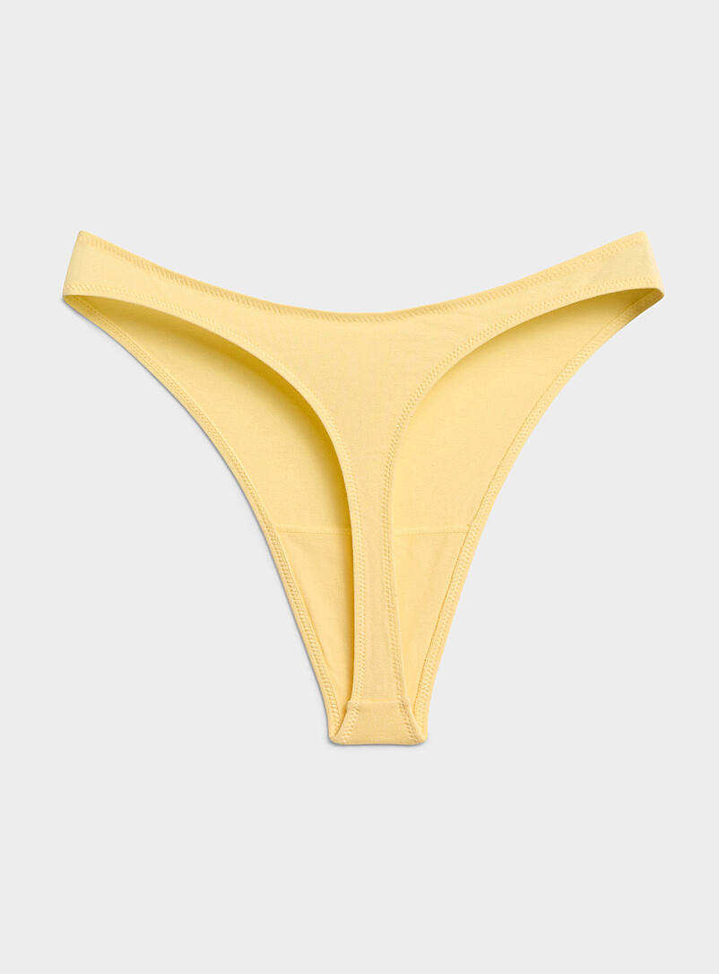 Miiyu: Le tanga &eacute;chancr&eacute; essentiel Coton biologique Gris pour femme